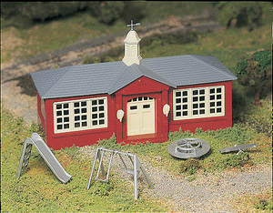 Bachmann - Plasticville School House Kit - O Scale (45611) - the-pennsy-station-llc