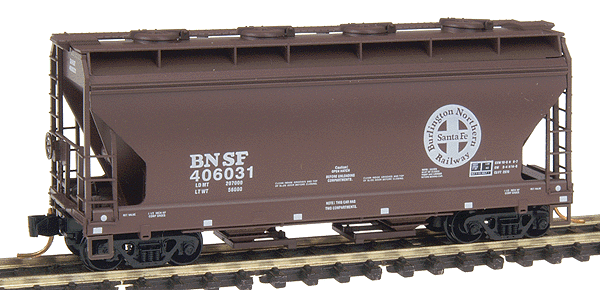 Micro-Trains Lines - 2-Bay ACF Center-Flow Covered Hopper w/Round Hatches - Burlington Northern Santa Fe #406031 - N Scale (9200190)