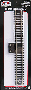 Atlas - HO Code 100 Snap-Track - 9" Straight Terminal Section - HO Scale (#840) - the-pennsy-station-llc