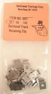 GarGraves - 25 Count Sectional Track Retaining Clip - O Scale (901) - the-pennsy-station-llc
