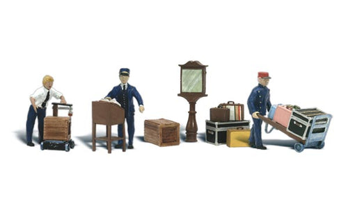 Woodland Scenics - Depot Workers & Accessories - HO Scale (A1909) - the-pennsy-station-llc