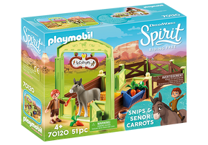 Playmobil - Spirit Riding Free - Snips and Señor Carrots with Horse Stall (70120)
