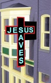 Miller Engineering - Animated Billboards - Jesus Saves Cross Sm. (9072) - the-pennsy-station-llc