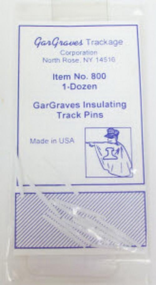 GarGraves - 1-Dozen GarGraves Insulating Track Pins - O Scale (800) - the-pennsy-station-llc