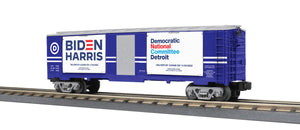 MTH/RailKing -  40’ Window Box Car w/Ballot Boxes - Democratic National Committee (Detroit) - O Scale (30-71050)